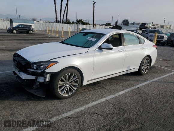 2017 Genesis G80 3.8L with VIN KMHGN4JE3HU196064, listed as a Copart auction lot 43457495 with 45,171 mi miles and Salvage Title. Bid and sale history available at DreamBid. Image 1.