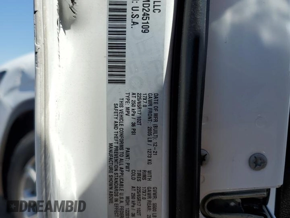 2021 Jeep Cherokee Latitude с VIN 1C4PJMCB8MD245109, выставлен на аукционе Copart как лот 52233305 с пробегом 27 808 миль миль и Списание • Salvage title. История ставок и продаж доступна на DreamBid. Изображение 13.