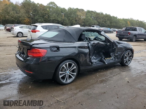 2018 BMW 2 Series 230i xDrive with VIN WBA2K1C53JVD41302, listed as a Copart auction lot 79075064 with 0 mi miles and Salvage Title. Bid and sale history available at carsss.com. Image 3.