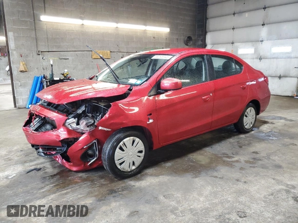 2018 Mitsubishi Mirage ES z VIN ML32F3FJ6JHF03484, wystawiony jako Copart lot #58095945 z przebiegiem 26 267 mil mil oraz Szkoda całkowita • Salvage title. Historia ofert i sprzedaży dostępna na DreamBid. Obrazek 1.