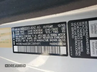 1994 Mercedes-Benz E Class with VIN WDBEA66E0RC089491, listed as a Copart auction lot 45417885 with 135,449 mi miles and Salvage Title. Bid and sale history available at carsss.com. Image 12.