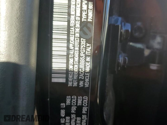 2018 Jeep Renegade Altitude with VIN ZACCJBBB5JPG75357, listed as a Copart auction lot 80260204 with 70,377 mi miles and Salvage title. Bid and sale history available at DreamBid. Image 15.