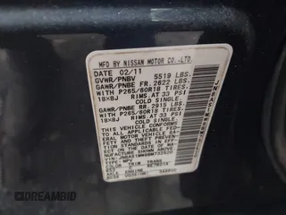 2011 Infiniti FX with VIN JN8AS1MW9BM732520, listed as a IAAI auction lot 42143091 with 177,075 mi miles. Bid and sale history available at carsss.com. Image 9.