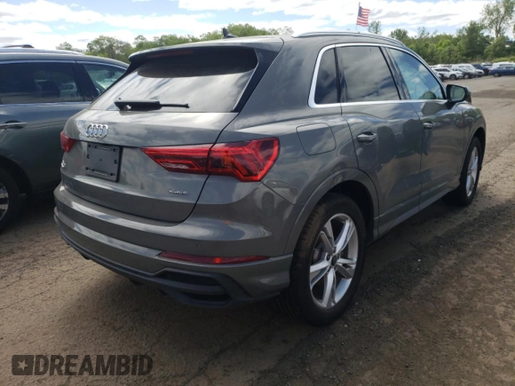 2024 Audi Q3 S line Premium with VIN WA1DECF36R1072831, listed as a Copart auction lot 57332885 with 9,667 mi miles and Salvage title. Bid and sale history available at DreamBid. Image 3.