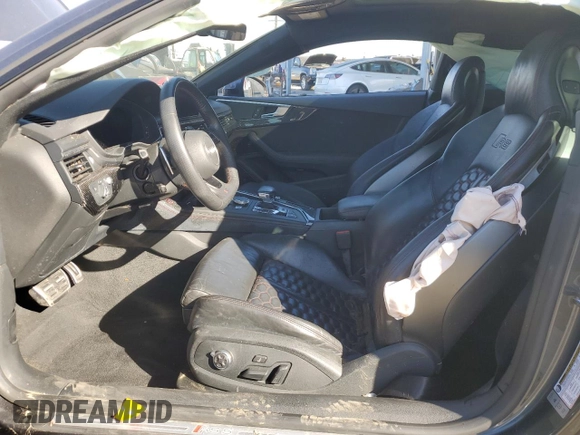 2018 Audi RS 5 z VIN WUAPWAF50JA903821, wystawiony jako Copart lot #42040965 z przebiegiem Nie podano mil oraz Szkoda całkowita • Salvage title. Historia ofert i sprzedaży dostępna na DreamBid. Obrazek 7.