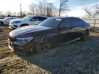 2019 BMW 7 Series 750i xDrive with VIN WBA7F2C55KB240830, listed as a Copart auction lot 42550295 with 81,334 mi miles and Salvage Title. Bid and sale history available at carsss.com. Image 1.