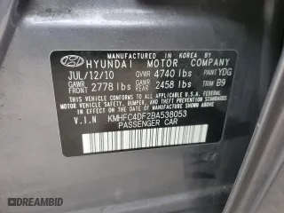 2011 Hyundai Azera Limited with VIN KMHFC4DF2BA538053, listed as a Copart auction lot 51863454 with 113,974 mi miles and Salvage Title. Bid and sale history available at carsss.com. Image 12.