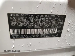 2010 Lexus ES 330 with VIN JTHBK1EGXA2412414, listed as a Copart auction lot 47384575 with 166,660 mi miles and Salvage Title. Bid and sale history available at DreamBid. Image 13.