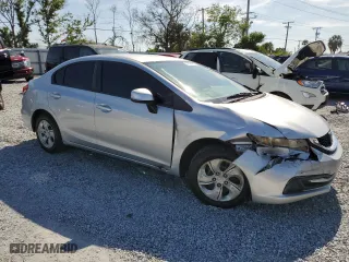 2013 Honda Civic Sdn LX with VIN 19XFB2F50DE080819, listed as a Copart auction lot 51474275 with 176,063 mi miles and Salvage Title. Bid and sale history available at carsss.com. Image 4.