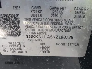 2019 GMC Acadia SLE z VIN 1GKKNLLA5KZ198738, wystawiony jako IAAI lot #42034520 z przebiegiem 73 180 mil mil oraz . Historia ofert i sprzedaży dostępna na DreamBid. Obrazek 9.