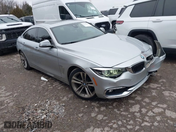 2018 BMW 4 Series 430i with VIN WBA4J1C50JBM11929, listed as a IAAI auction lot 41528161 with 52,412 mi miles. Bid and sale history available at carsss.com. Image 1.