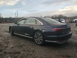 2019 Audi A8 with VIN WAU8EAF82KN024763, listed as a Copart auction lot 80981844 with 49,590 mi miles and Salvage Title. Bid and sale history available at carsss.com. Image 2.