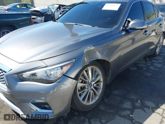 2021 Infiniti Q50 3.0t LUXE with VIN JN1EV7BP9MM706833, listed as a IAAI auction lot 41724977 with 55,784 mi miles. Bid and sale history available at carsss.com. Image 6.