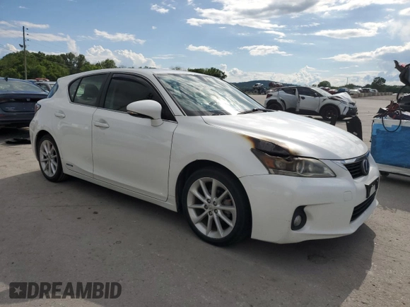 2012 Lexus CT 200h with VIN JTHKD5BH6C2099265, listed as a Copart auction lot 57091615 with 164,532 mi miles and Salvage title. Bid and sale history available at DreamBid. Image 4.