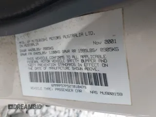 2002 Mitsubishi Diamante LS z VIN 6MMAP57P52T010479, wystawiony jako IAAI lot #42086895 z przebiegiem 89 977 mil mil oraz . Historia ofert i sprzedaży dostępna na DreamBid. Obrazek 9.