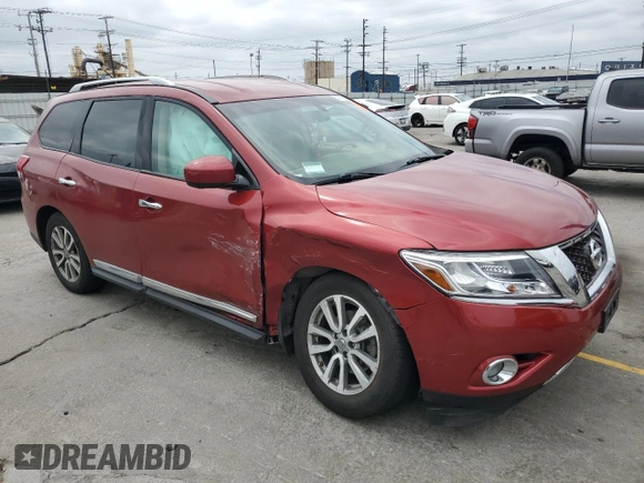 2015 Nissan Pathfinder SL with VIN 5N1AR2MN7FC640690, listed as a Copart auction lot 55817655 with 116,718 mi miles and Salvage title. Bid and sale history available at DreamBid. Image 4.