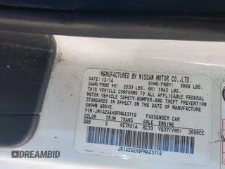 2015 Nissan 370Z Sport with VIN JN1AZ4EH9FM443719, listed as a IAAI auction lot 41677286 with 87,967 mi miles and . Bid and sale history available at DreamBid. Image 9.