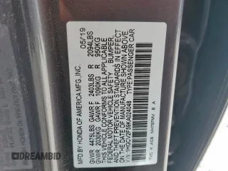 2019 Honda Accord EX-L with VIN 1HGCV2F59KA024048, listed as a Copart auction lot 62312285 with 63,510 mi miles and Salvage title. Bid and sale history available at DreamBid. Image 12.