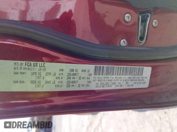 2020 Jeep Compass Latitude with VIN 3C4NJCBB1LT169941, listed as a IAAI auction lot 41785618 with 200,963 mi miles and . Bid and sale history available at DreamBid. Image 9.