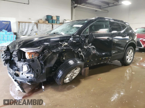 2021 Chevrolet Blazer LT z VIN 3GNKBHRS4MS524957, wystawiony jako Copart lot #49824635 z przebiegiem 16 471 mil mil oraz Szkoda całkowita • Salvage title. Historia ofert i sprzedaży dostępna na DreamBid. Obrazek 1.