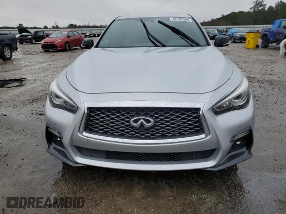 2020 Infiniti Q50 Red Sport 400 with VIN JN1FV7AR6LM660612, listed as a Copart auction lot 86182594 with 82,737 mi miles and Salvage Title. Bid and sale history available at carsss.com. Image 5.