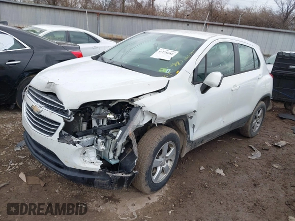2016 Chevrolet Trax LS with VIN KL7CJNSB9GB559497, listed as a IAAI auction lot 41176681 with 106,794 mi miles. Bid and sale history available at carsss.com. Image 17.