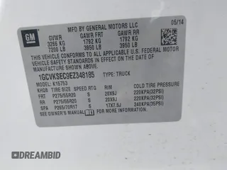 2014 Chevrolet Silverado 1500 LTZ with VIN 1GCVKSEC9EZ348185, listed as a IAAI auction lot 41553379 with 178,097 mi miles and . Bid and sale history available at DreamBid. Image 9.