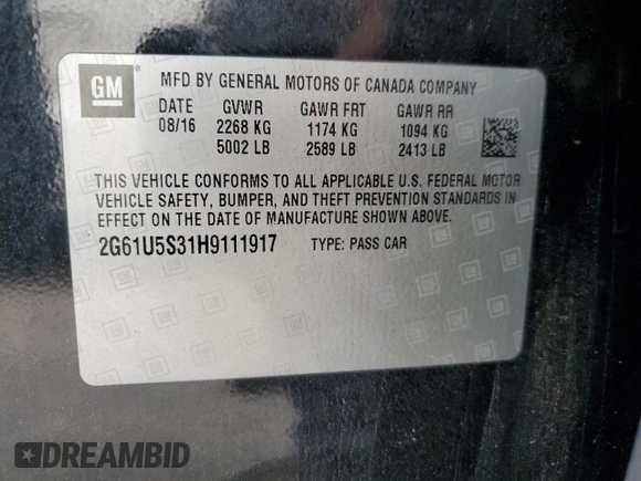 2017 Cadillac XTS Livery z VIN 2G61U5S31H9111917, wystawiony jako Copart lot #52285154 z przebiegiem 304 361 mil mil oraz Szkoda całkowita • Salvage title. Historia ofert i sprzedaży dostępna na DreamBid. Obrazek 13.