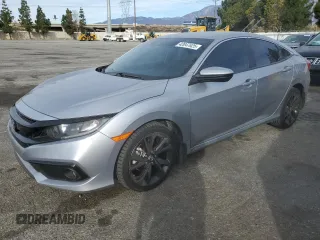 2020 Honda Civic Sedan Sport with VIN 19XFC2F81LE206515, listed as a Copart auction lot 42047625 with 47,379 mi miles and Salvage Title. Bid and sale history available at carsss.com. Image 1.