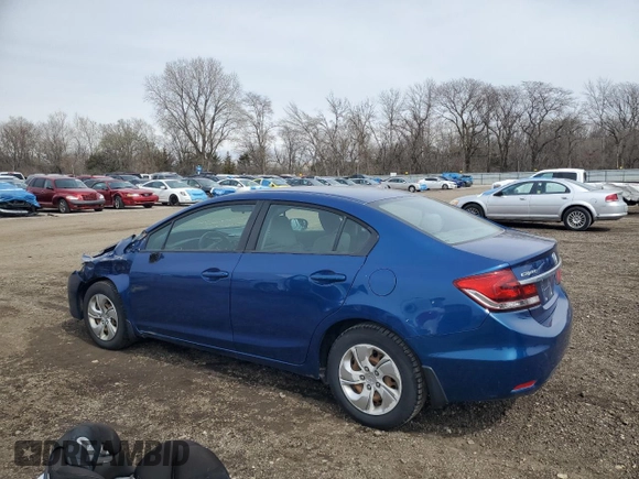 2014 Honda Civic Sedan LX with VIN 19XFB2F50EE086637, listed as a Copart auction lot 51799075 with 188,665 mi miles and Salvage Title. Bid and sale history available at carsss.com. Image 2.