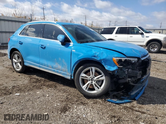 2021 Audi Q3 S line Premium with VIN WA1DECF36M1040633, listed as a Copart auction lot 50421215 with Not Provided miles and Non Repairable. Bid and sale history available at DreamBid. Image 4.