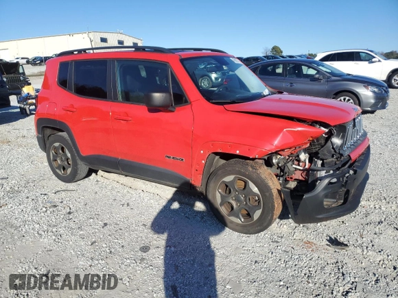 2016 Jeep Renegade Sport with VIN ZACCJAAT6GPE36896, listed as a Copart auction lot 45937515 with 109,468 mi miles and Salvage Title. Bid and sale history available at DreamBid. Image 4.