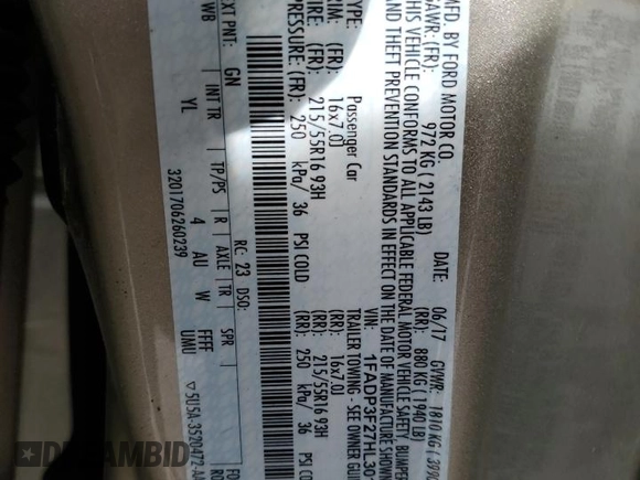 2017 Ford Focus SE with VIN 1FADP3F27HL301890, listed as a Copart auction lot 55252675 with 76,568 mi miles and Salvage title. Bid and sale history available at DreamBid. Image 12.