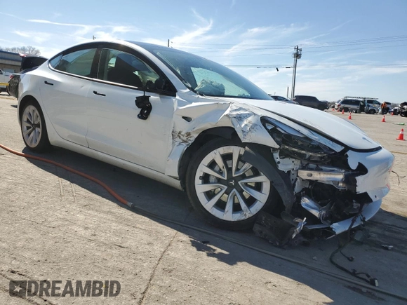 2022 Tesla Model 3 Long Range with VIN 5YJ3E1EB2NF359955, listed as a Copart auction lot 49778615 with Not Provided miles and Salvage Title. Bid and sale history available at DreamBid. Image 4.