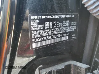 2014 BMW X3 xDrive35i with VIN 5UXWX7C58E0E82196, listed as a Copart auction lot 84870074 with 110,254 mi miles and Salvage Title. Bid and sale history available at DreamBid. Image 13.