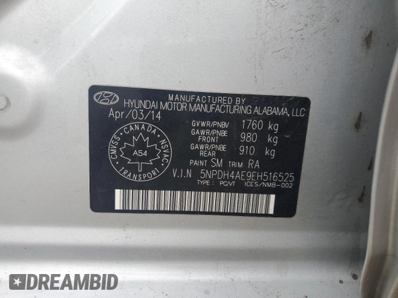 2014 Hyundai Elantra SE z VIN 5NPDH4AE9EH516525, wystawiony jako Copart lot #59575975 z przebiegiem 92 180 mil mil oraz Czysty tytuł • Clean title. Historia ofert i sprzedaży dostępna na DreamBid. Obrazek 12.