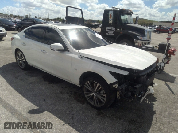 2018 Infiniti Q50 Luxe with VIN JN1EV7AP5JM363984, listed as a IAAI auction lot 42397186 with 33,113 mi miles and . Bid and sale history available at DreamBid. Image 1.