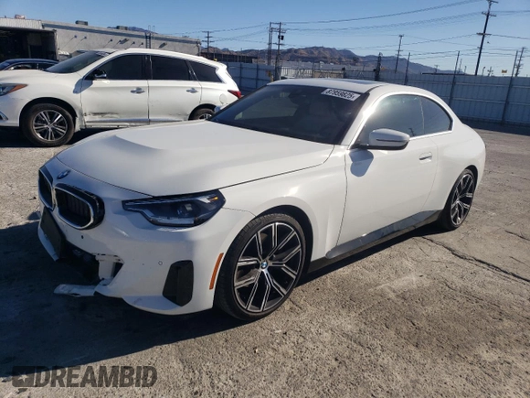 2023 BMW 2 Series 230i with VIN 3MW23CM04P8D07907, listed as a Copart auction lot 87959825 with 32,390 mi miles and Salvage Title. Bid and sale history available at carsss.com. Image 1.