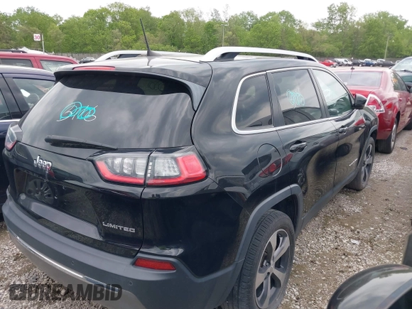 2019 Jeep Cherokee Limited with VIN 1C4PJLDB7KD419340, listed as a IAAI auction lot 39408520 with 80,615 mi miles and . Bid and sale history available at DreamBid. Image 4.