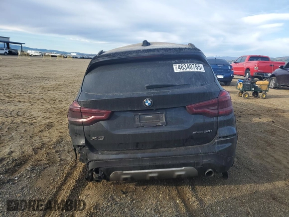 2020 BMW X3 sDrive30i with VIN 5UXTY3C00L9B24077, listed as a Copart auction lot 46340765 with 0 mi miles and Non Repairable. Bid and sale history available at carsss.com. Image 6.