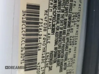 2012 Nissan Versa S with VIN 3N1BC1CPXCL363091, listed as a Copart auction lot 49918955 with 115,348 mi miles and Salvage Title. Bid and sale history available at carsss.com. Image 12.