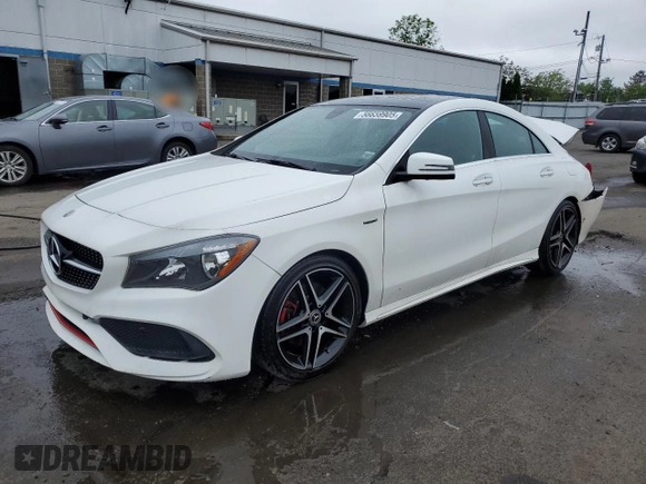2018 Mercedes-Benz CLA 250 with VIN WDDSJ4GB1JN638742, listed as a Copart auction lot 56659905 with 85,892 mi miles and Salvage title. Bid and sale history available at DreamBid. Image 1.