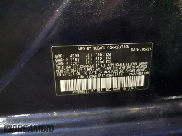 2021 Subaru Impreza with VIN 4S3GKAB61M3606699, listed as a Copart auction lot 82327984 with 118,499 mi miles and Salvage Title. Bid and sale history available at carsss.com. Image 13.