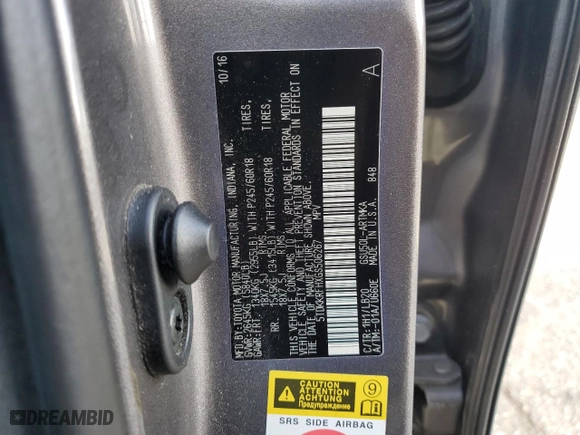 2016 Toyota Highlander XLE with VIN 5TDKKRFHXGS506267, listed as a Copart auction lot 44646465 with 80,886 mi miles and Salvage Title. Bid and sale history available at carsss.com. Image 14.