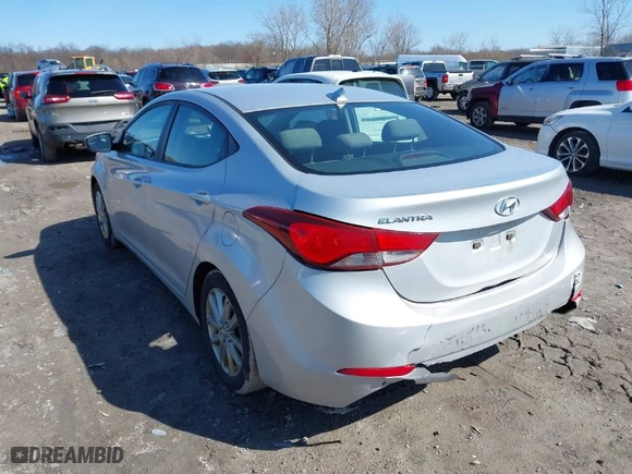 2016 Hyundai Elantra SE with VIN KMHDH4AE0GU480888, listed as a IAAI auction lot 41923645 with 120,830 mi miles. Bid and sale history available at carsss.com. Image 3.