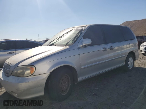 2004 Kia Sedona LX with VIN KNDUP131746573472, listed as a Copart auction lot 80593594 with 187,905 mi miles and Clean Title. Bid and sale history available at carsss.com. Image 1.