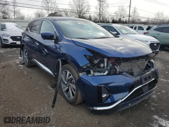 2021 Nissan Murano SL with VIN 5N1AZ2CS3MC121379, listed as a Copart auction lot 44755355 with 34,599 mi miles and Salvage Title. Bid and sale history available at DreamBid. Image 4.