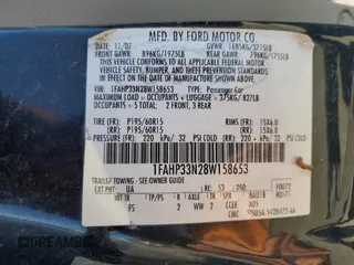 2008 Ford Focus SE with VIN 1FAHP33N28W158653, listed as a Copart auction lot 45399945 with 279,554 mi miles and Salvage Title. Bid and sale history available at carsss.com. Image 12.