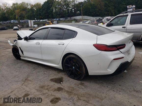 2020 BMW 8 Series M850i with VIN WBAGV8C03LBP48760, listed as a Copart auction lot 73453334 with Not Provided miles and Salvage Title. Bid and sale history available at carsss.com. Image 2.