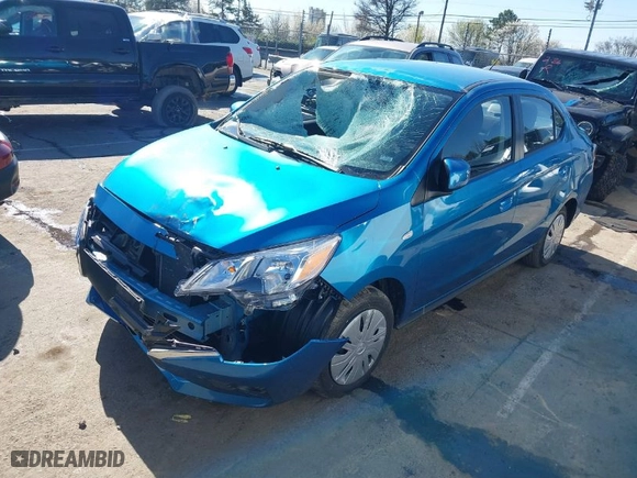 2024 Mitsubishi Mirage G4 ES with VIN ML32FUFJ5RHF18057, listed as a IAAI auction lot 41777971 with 2,457 mi miles. Bid and sale history available at carsss.com. Image 2.